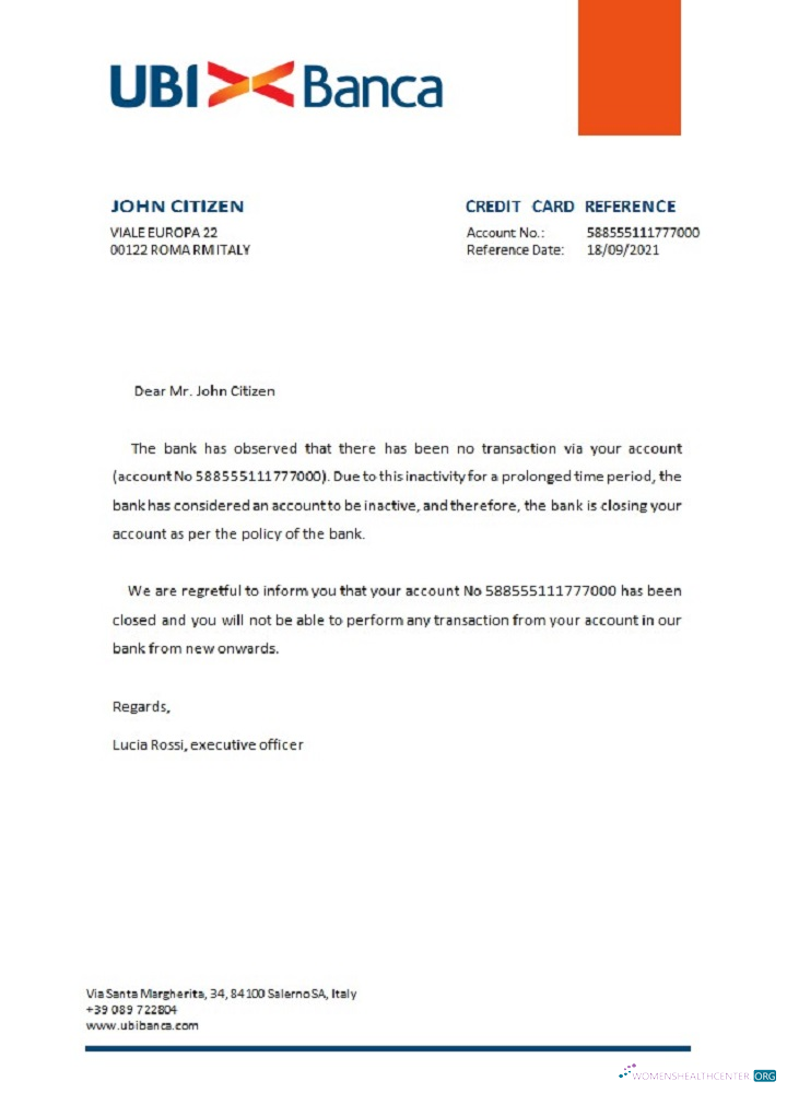 Download Italy Ubi Banca closure reference Photoshop template